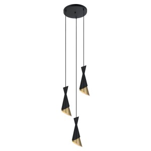 Lampa wisząca Malia  PND-85949-3 BK+GD Italux
