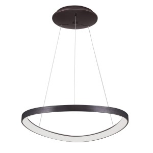 Lampa wisząca Morfi LED czarna pierścień Italux 65cm — nowoczesna do salonu