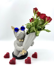 BULDOG WAZON NA KWIATY SZARY