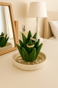 Organizer na Biżuterię Aloes misa na pierścionki bransoletki z Ceramiki