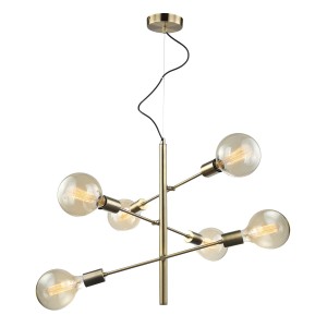 NOWOCZESNA ZŁOTA LAMPA WISZĄCA MADALYN MDM3582/6 AB