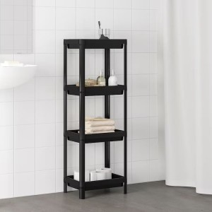 REGAŁ ŁAZIENKOWY VESKEN CZARNY 37x23x101 IKEA