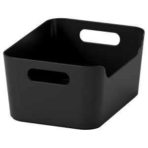 POJEMNIK Z TWORZYWA PRZECHOWOWANIE PUDEŁKO ANTRACYT 24X17 CM IKEA UPPDATERA