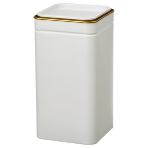 PUSZKA NA KAWĘ HERBATĘ Z POKRYWKĄ KREMOWA BLOMNING IKEA 10x10x20 cm